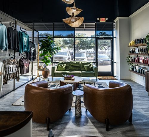 Blonde woman smiling